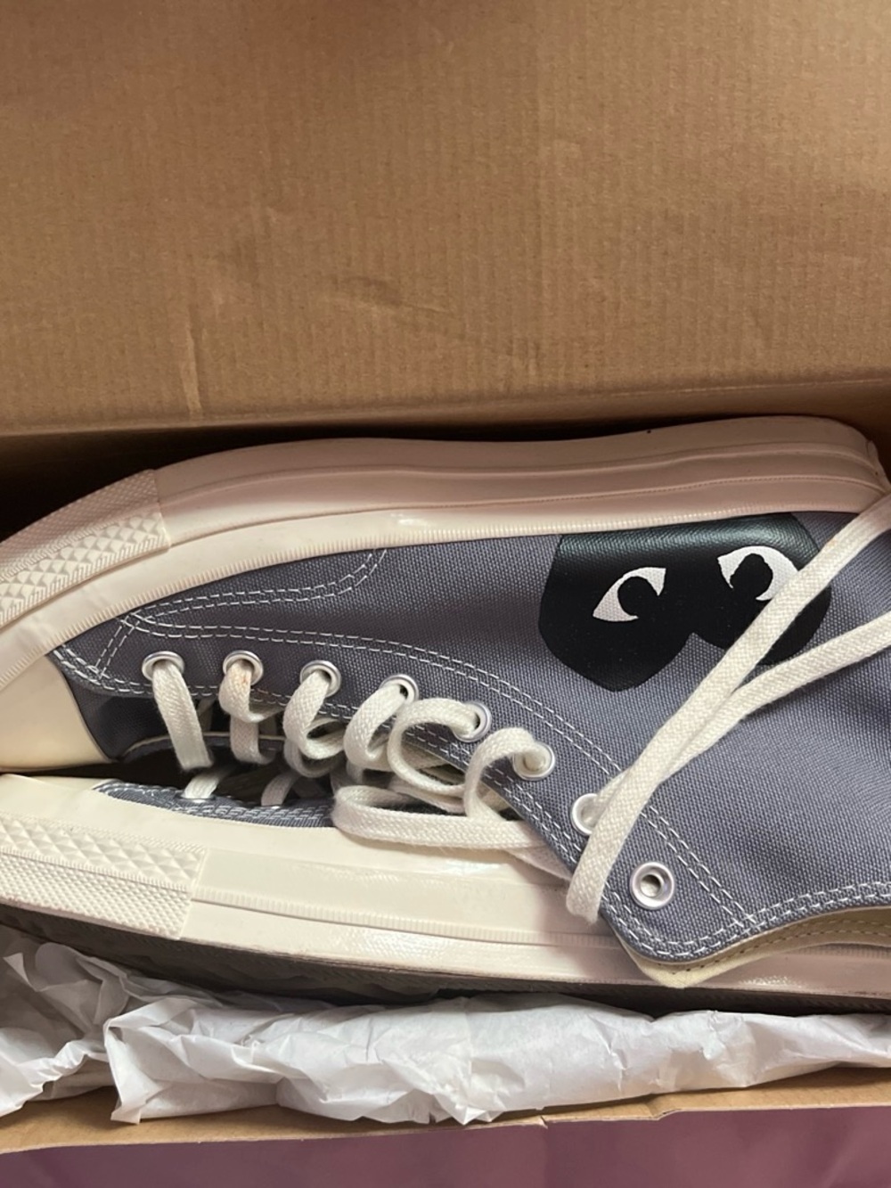 Comme des Garcons Converse Play Box with Red Heart Graphic